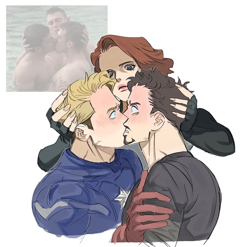 steve rogers, captain america, tony stark, black widow, and natasha romanoff (marvel and 2 more) drawn by tnk_1008