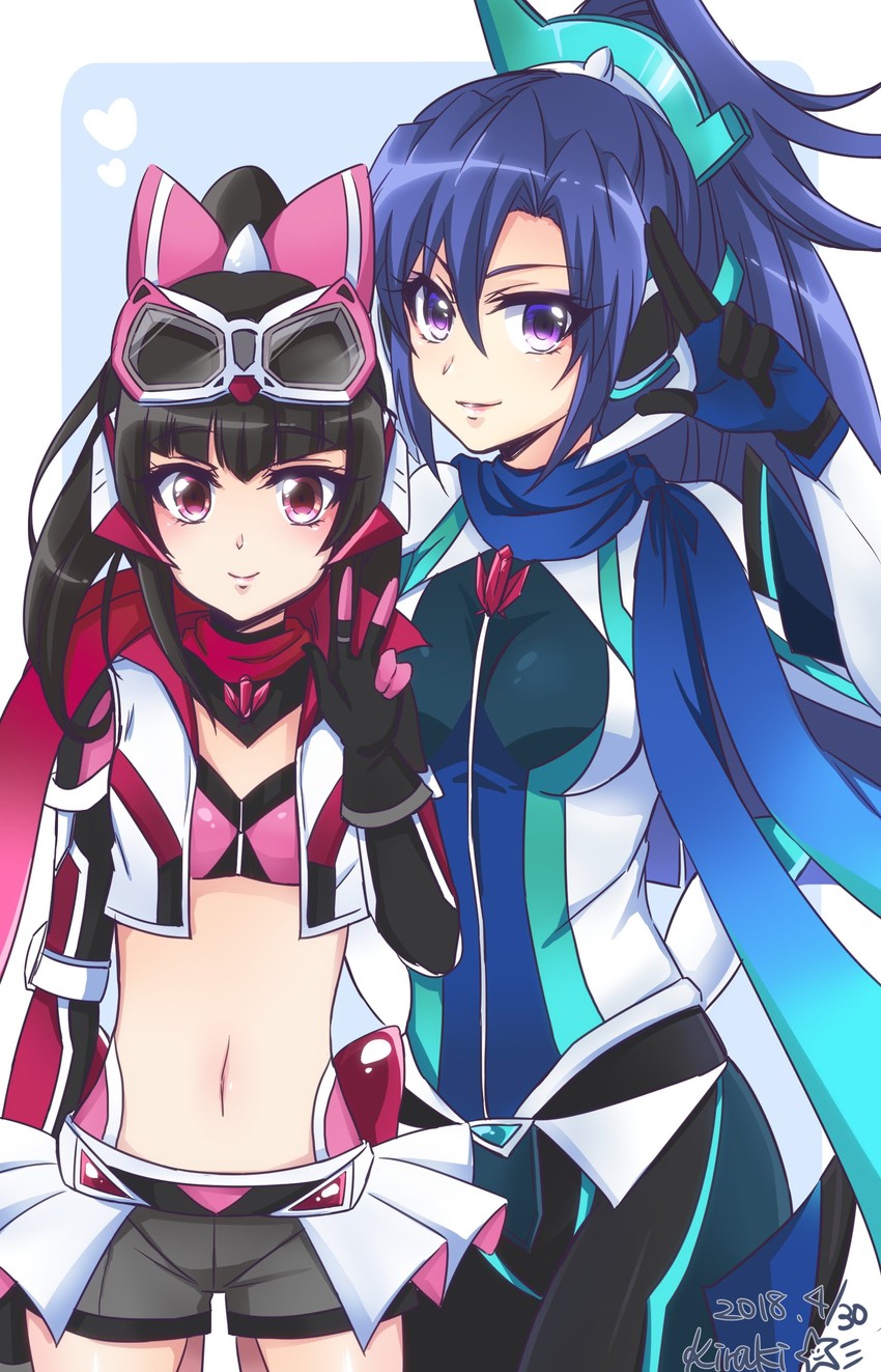 tsukuyomi shirabe and kazanari tsubasa (senki zesshou symphogear and 1 more) drawn by kiraki