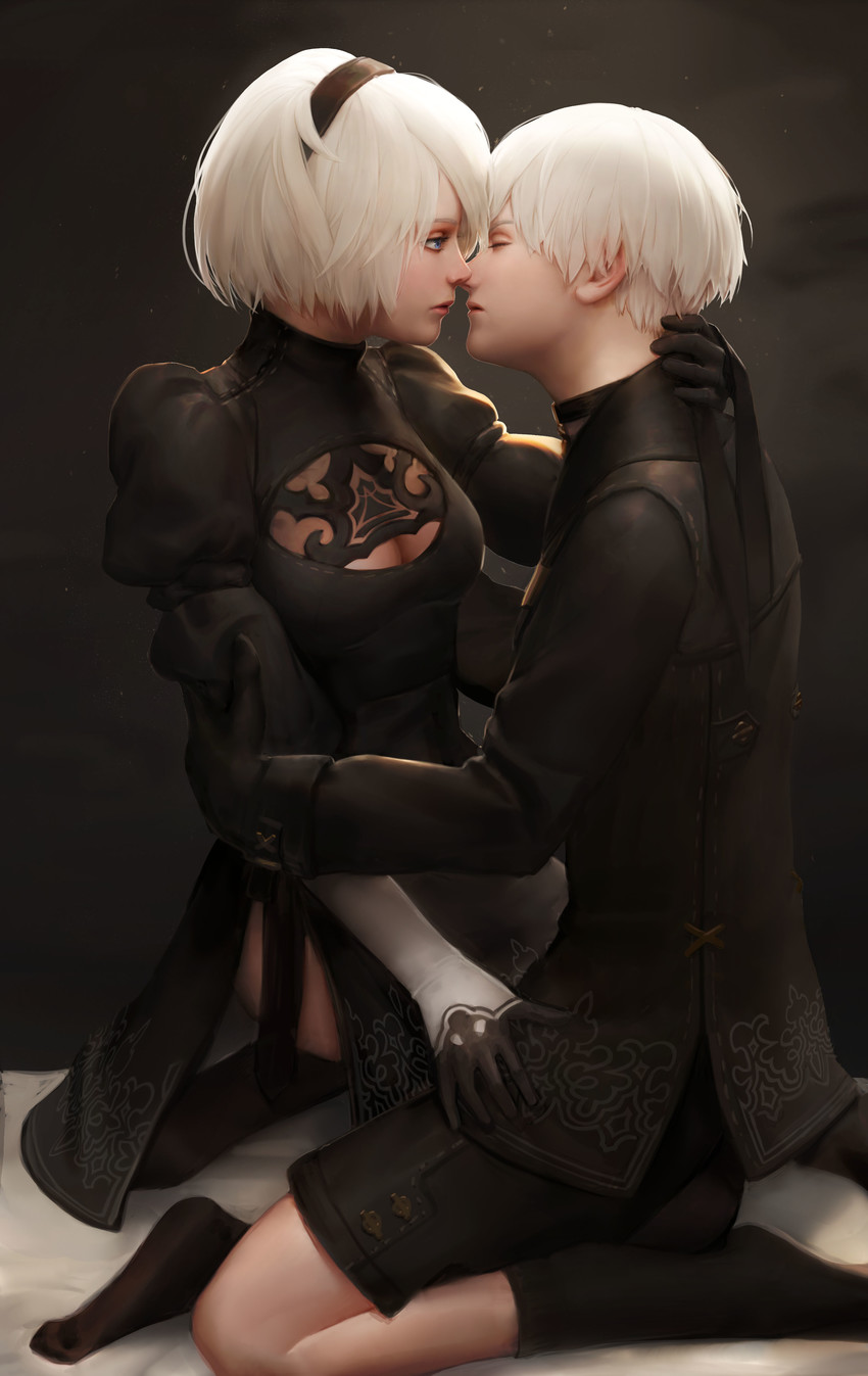 2b and 9s (nier and 1 more) drawn by liangxieyue