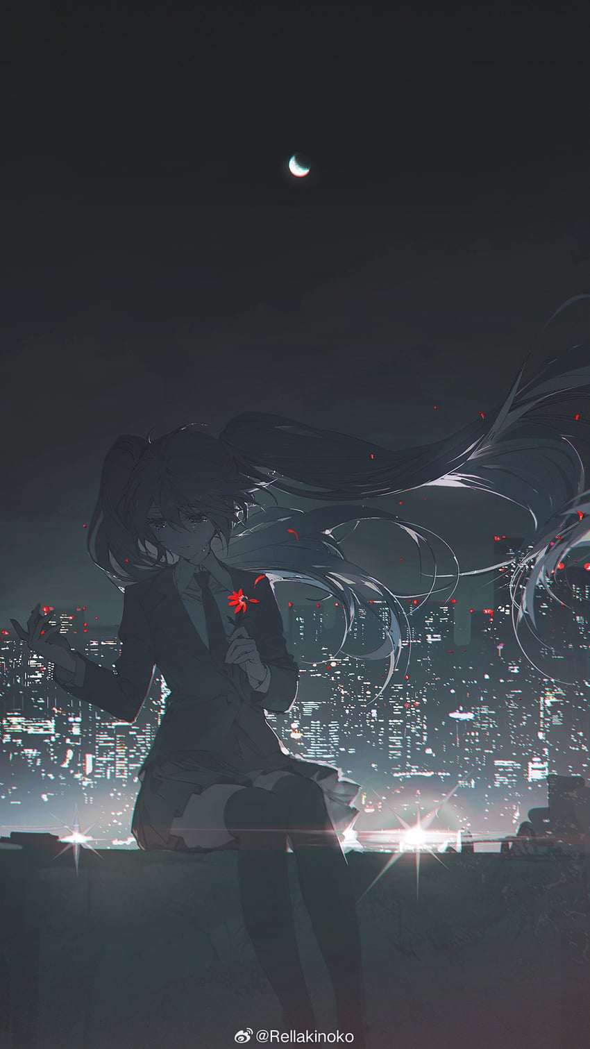 hatsune miku (vocaloid and 1 more) drawn by rella