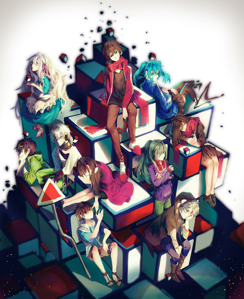 tateyama ayano, kozakura marry, kisaragi shintarou, kido tsubomi, ene, and 5 more (kagerou project) drawn by syeoseul