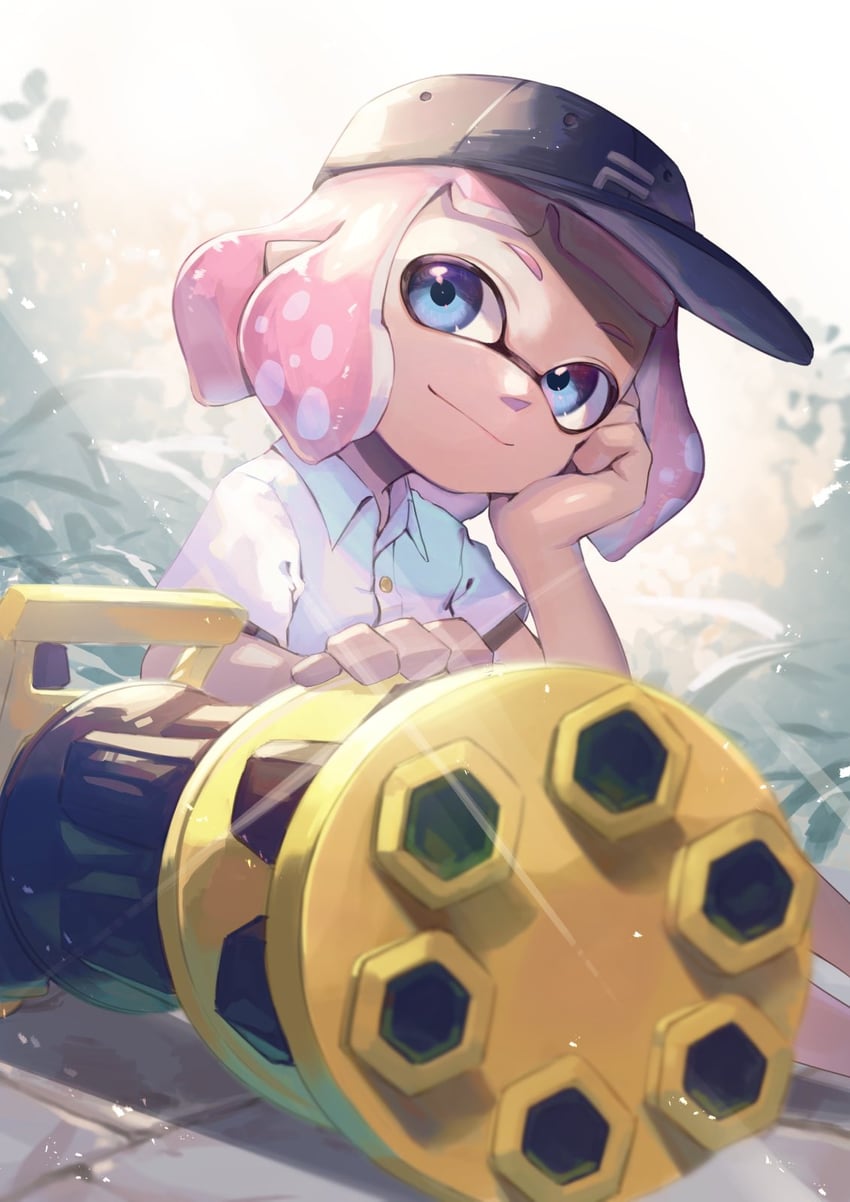 inkling player character and inkling girl (splatoon) drawn by yamagishi_chihiro