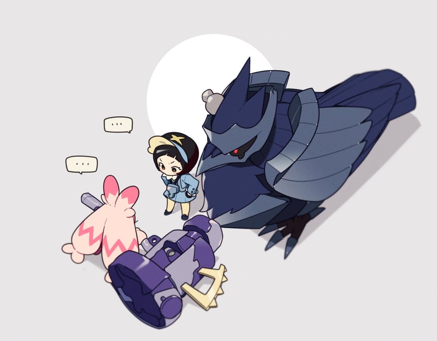 poppy, tinkaton, and corviknight (pokemon and 1 more) drawn by rumong