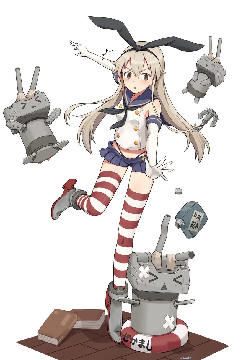 shimakaze and rensouhou-chan (kantai collection) drawn by yuzuki_draw