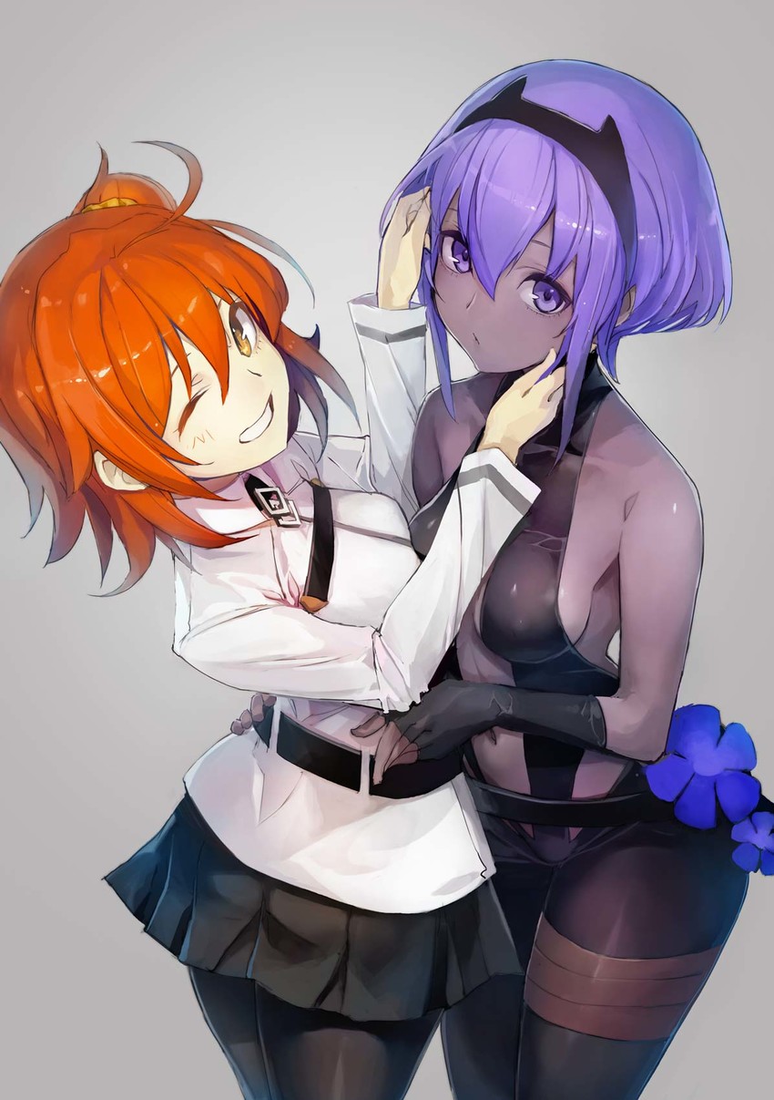 fujimaru ritsuka and hassan of serenity (fate and 1 more) drawn by taishi_(picchiridou)