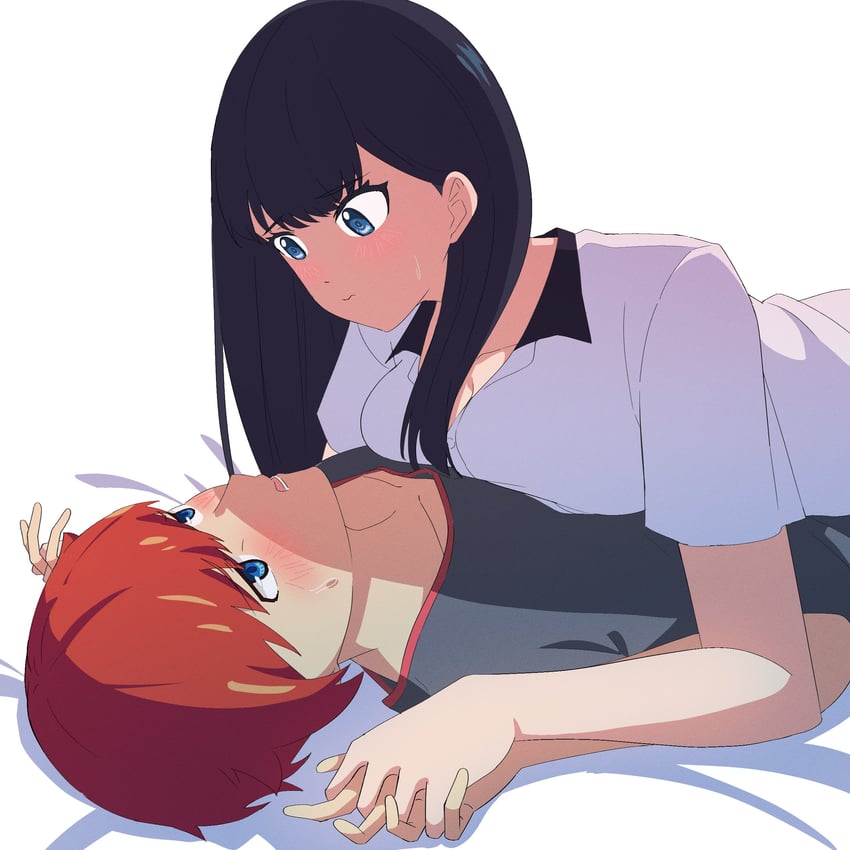takarada rikka and hibiki yuuta (gridman universe) drawn by banana88