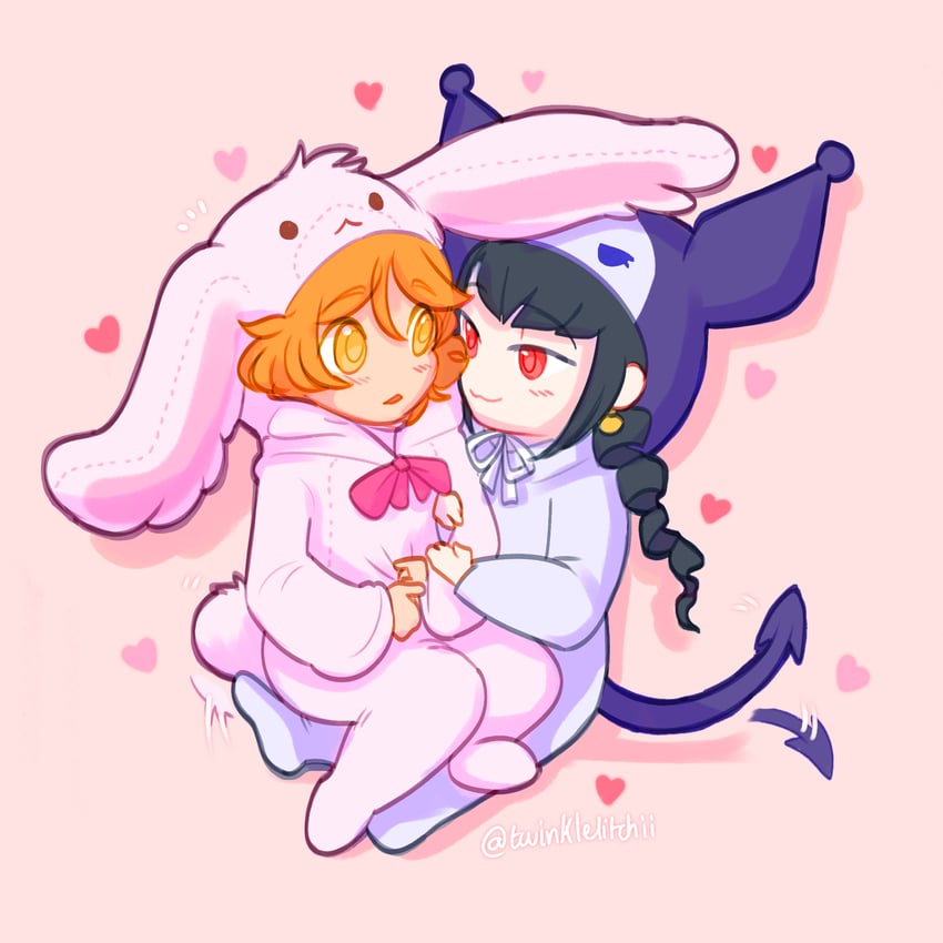 celestia ludenberg, fujisaki chihiro, kuromi, and shirousa (danganronpa and 4 more) drawn by twinklelitchii