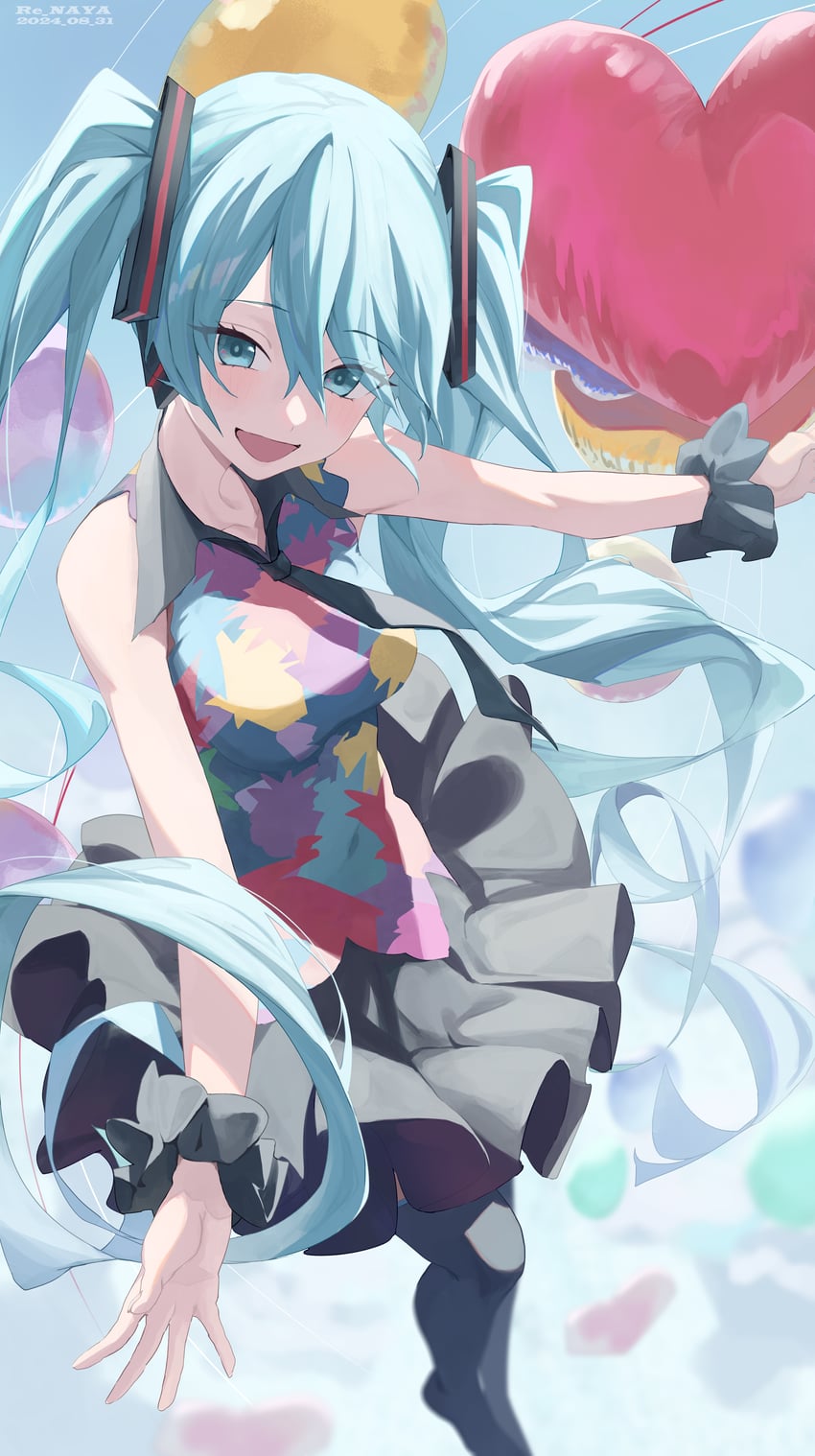 hatsune miku (vocaloid and 1 more) drawn by re_naya