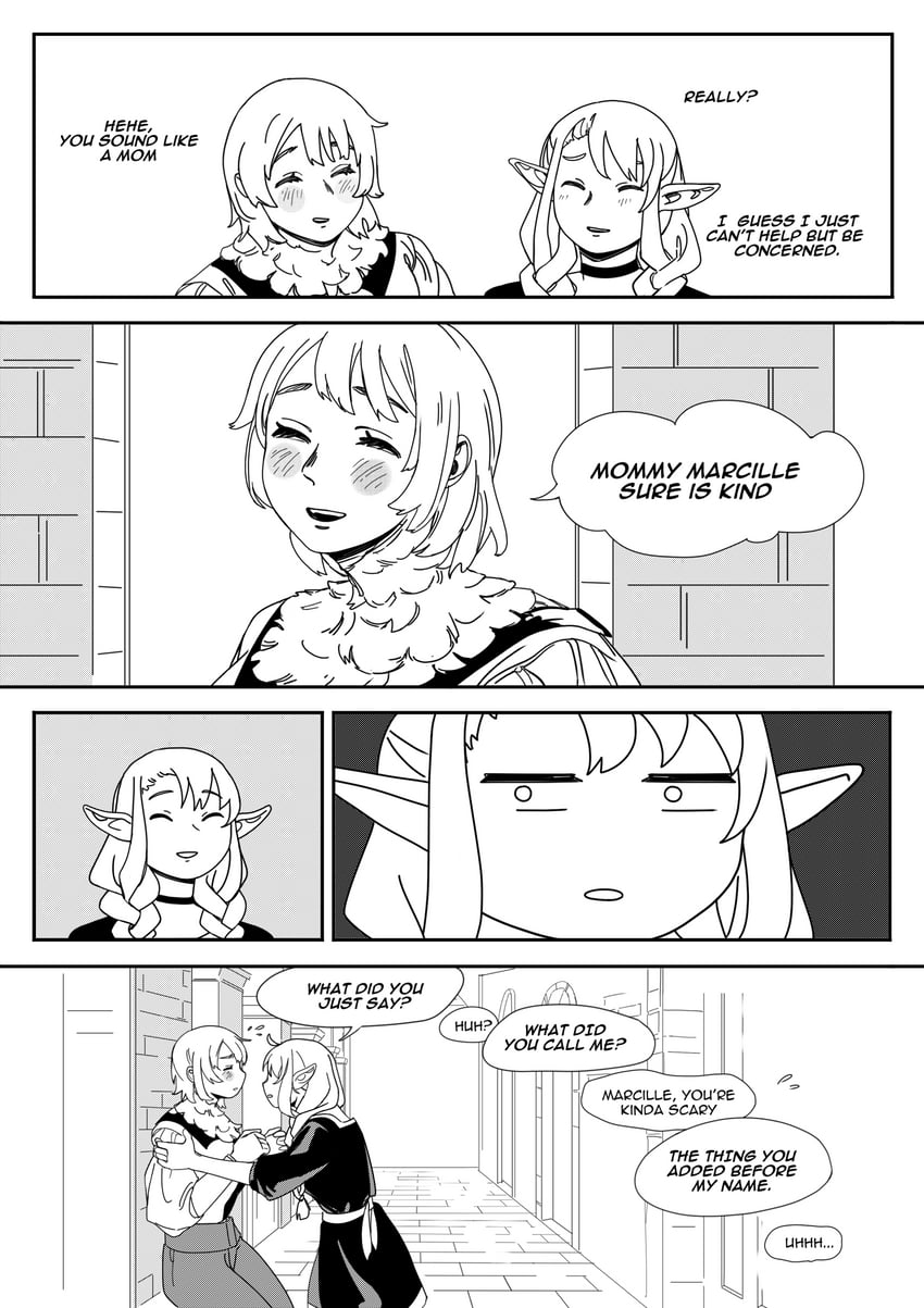 marcille donato and falin touden (dungeon meshi) drawn by parientou