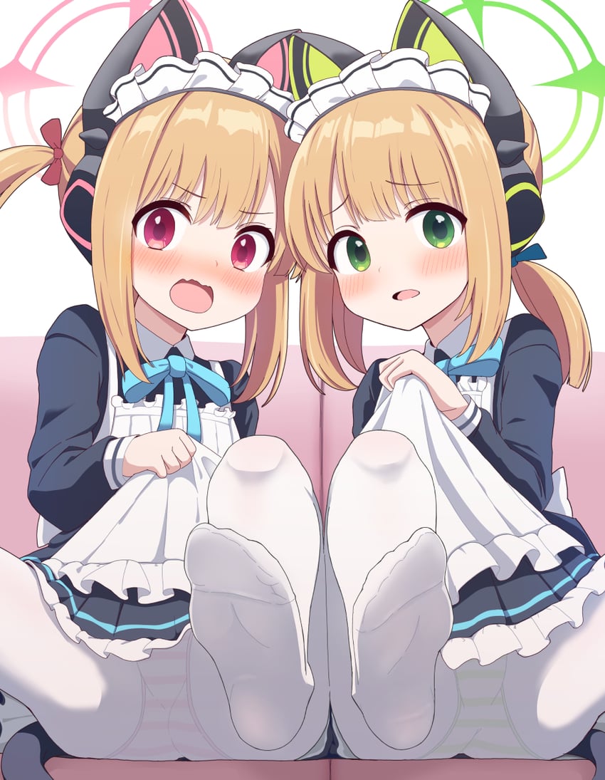 momoi and midori (blue archive) drawn by pc_fworks