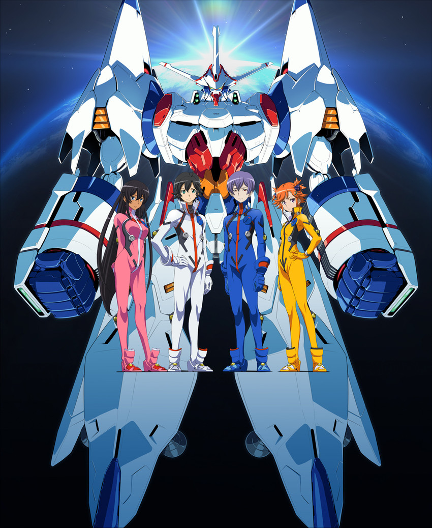 mutou hana, yomatsuri akari, manatsu daichi, arashi teppei, and earth engine impacter (captain earth)