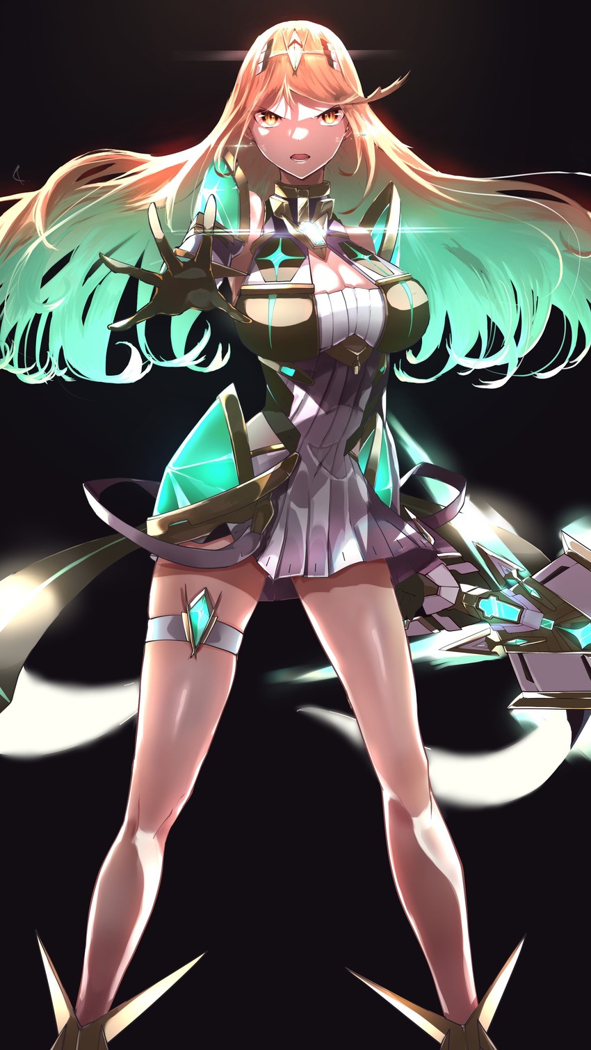 mythra (xenoblade chronicles and 1 more) drawn by risumi_(taka-fallcherryblossom)