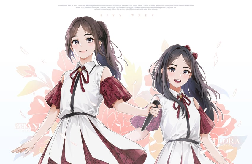 shani indira natio and flora shafiq (jkt48) drawn by riky_wees
