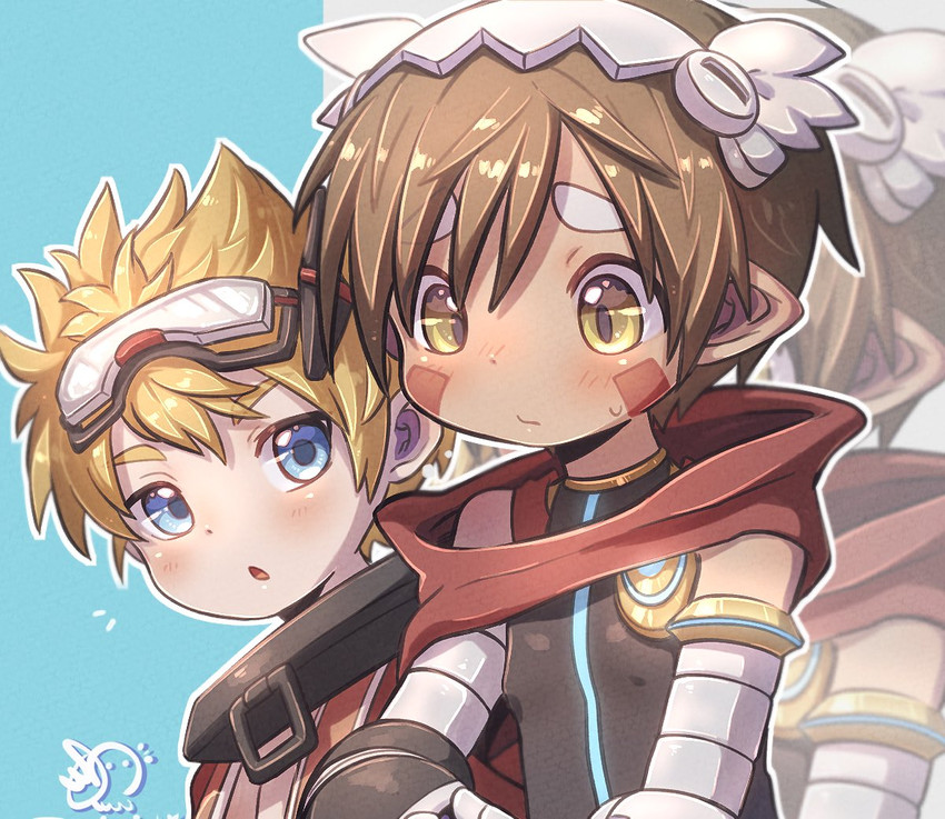 reg and moelei (indie virtual youtuber and 1 more) drawn by bandam