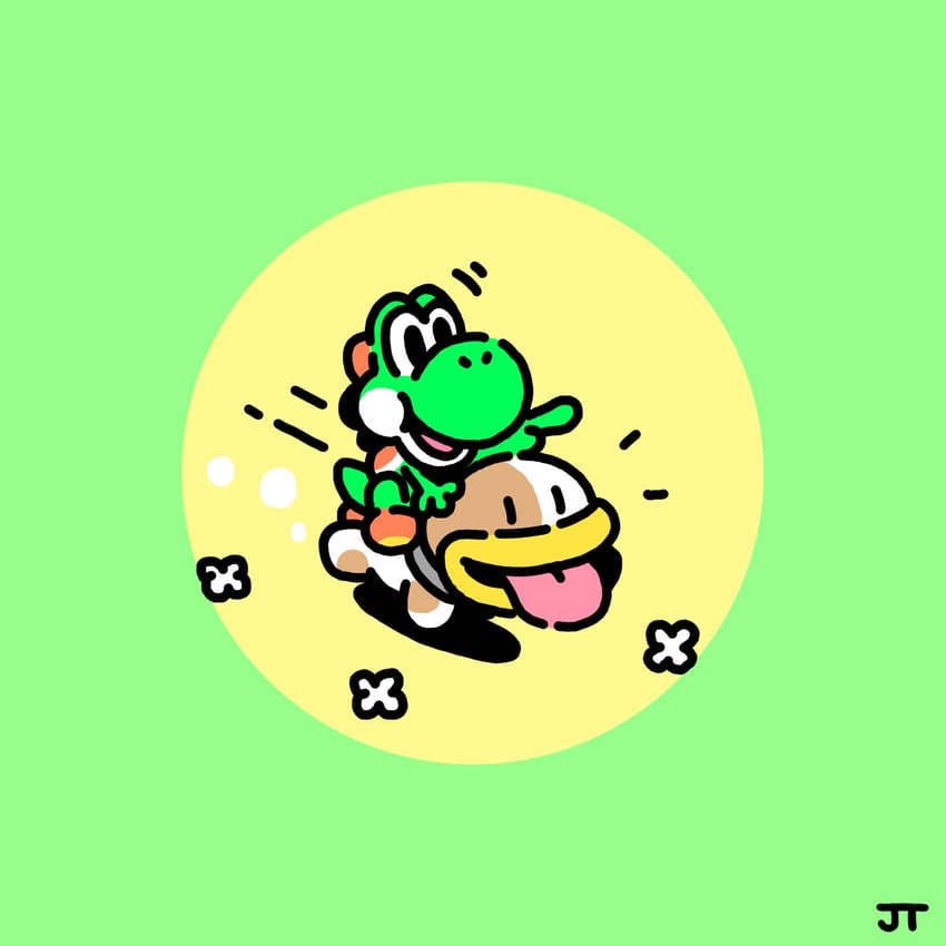 yoshi and poochy (mario and 1 more) drawn by james_turner