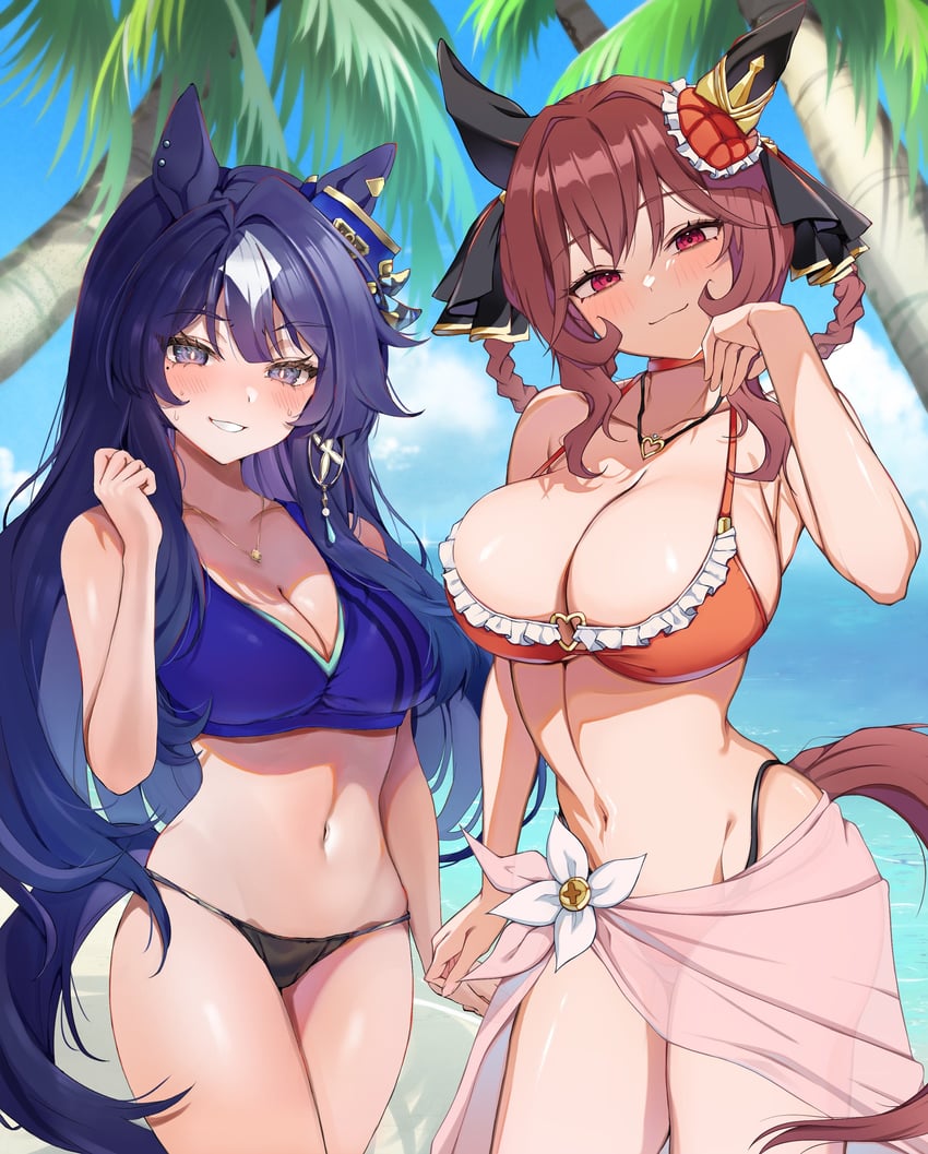 gentildonna and verxina (umamusume) drawn by horei_tsuna and newon