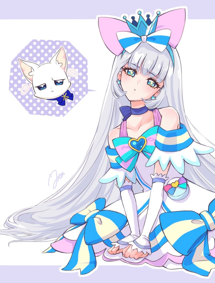 nekoyashiki yuki and cure nyammy (precure and 1 more) drawn by uta_(yagashiro25)