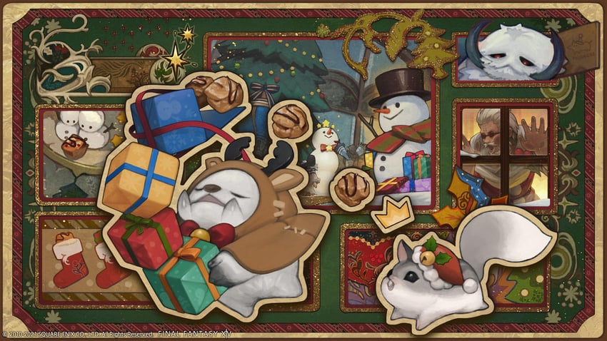 nutkin, godbert manderville, and yeti (final fantasy and 1 more) drawn by murabayashi_erika