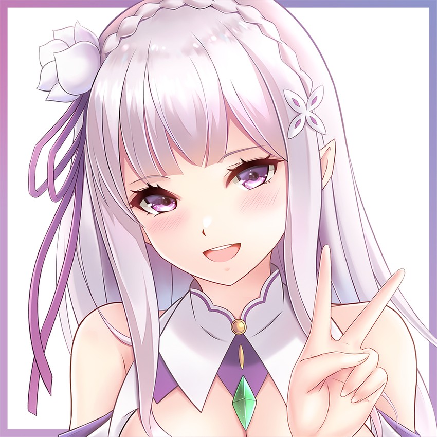 emilia (re:zero kara hajimeru isekai seikatsu) drawn by mikii