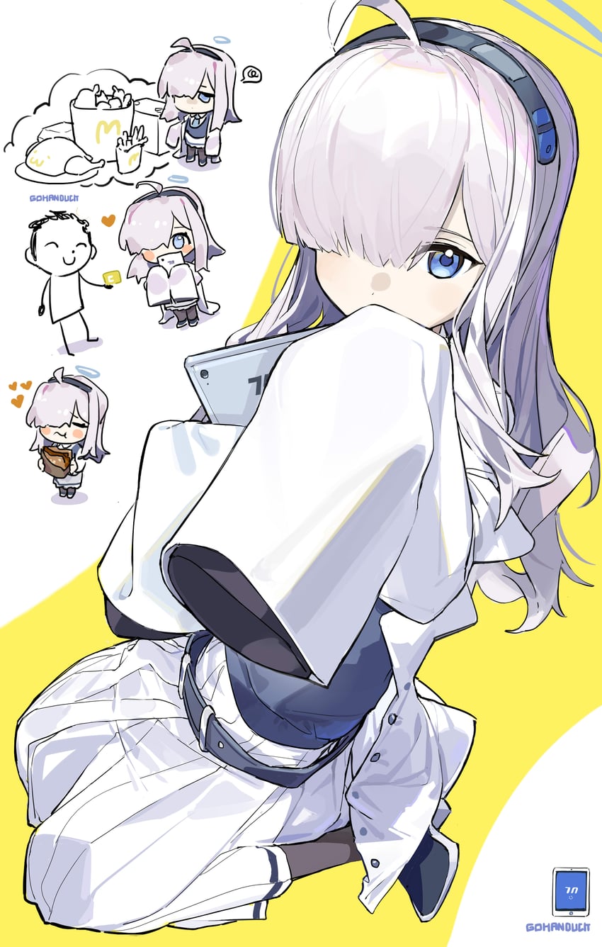 sensei, doodle sensei, millennium science school student, and millennium science school student b (blue archive and 1 more) drawn by gohanduck