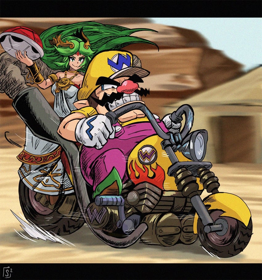 palutena and wario (mario and 4 more) drawn by stoic_seraphim