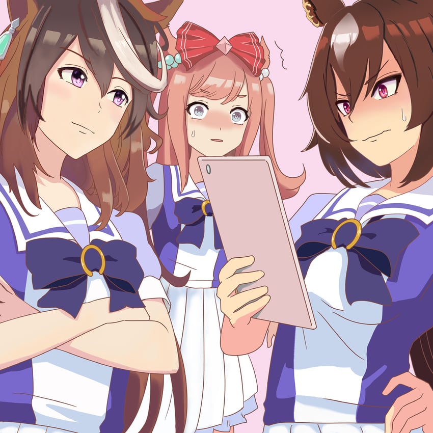 symboli rudolf, sirius symboli, and agnes digital (umamusume) drawn by sada_jun