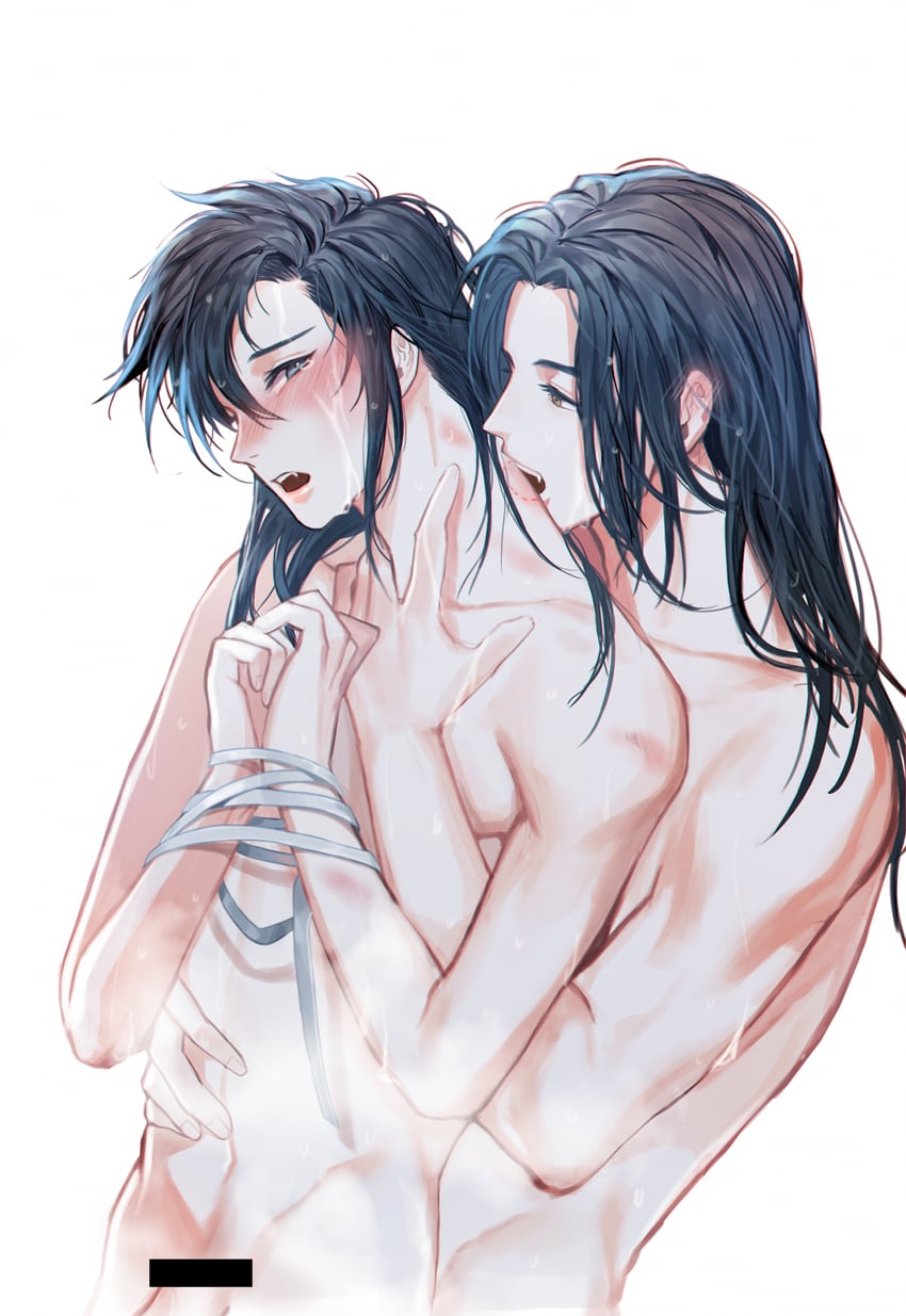 wei wuxian and lan wangji (modao zushi) drawn by jujeop