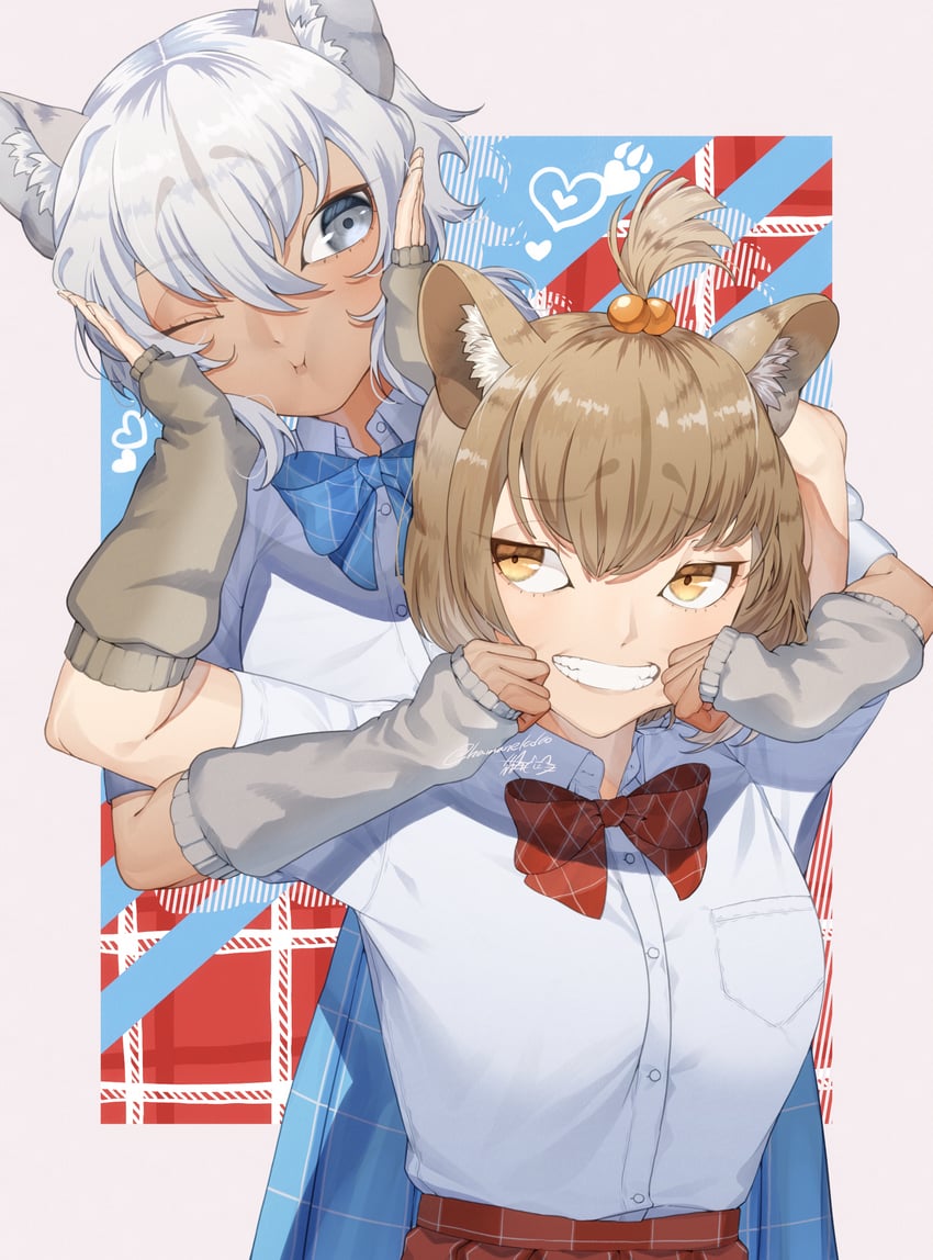 transvaal lion and masai lion (kemono friends and 1 more) drawn by hamanekoko
