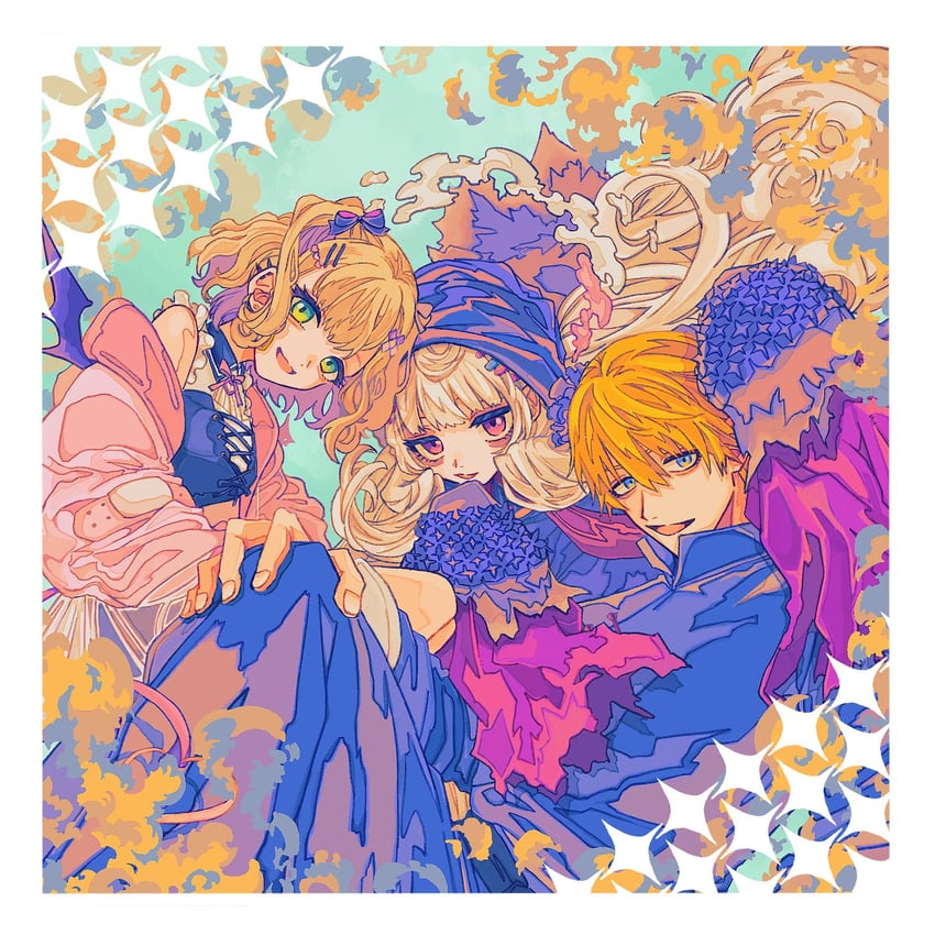 kurumi noah, reimu endou, and ex albio (nijisanji and 3 more) drawn by osashimi-kun