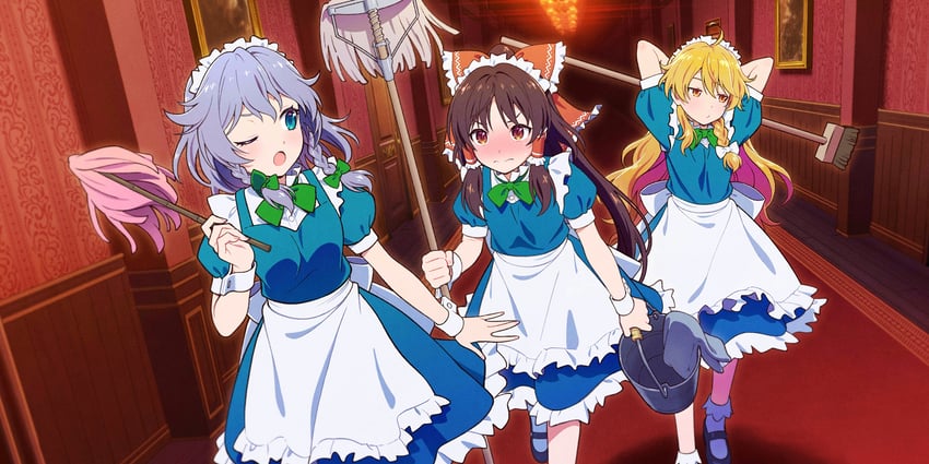 hakurei reimu, kirisame marisa, and izayoi sakuya (touhou and 1 more) drawn by shiwasu_takashi