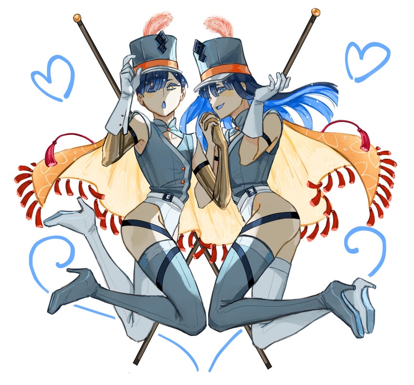 phosphophyllite and lapis lazuli (houseki no kuni) drawn by iciriini