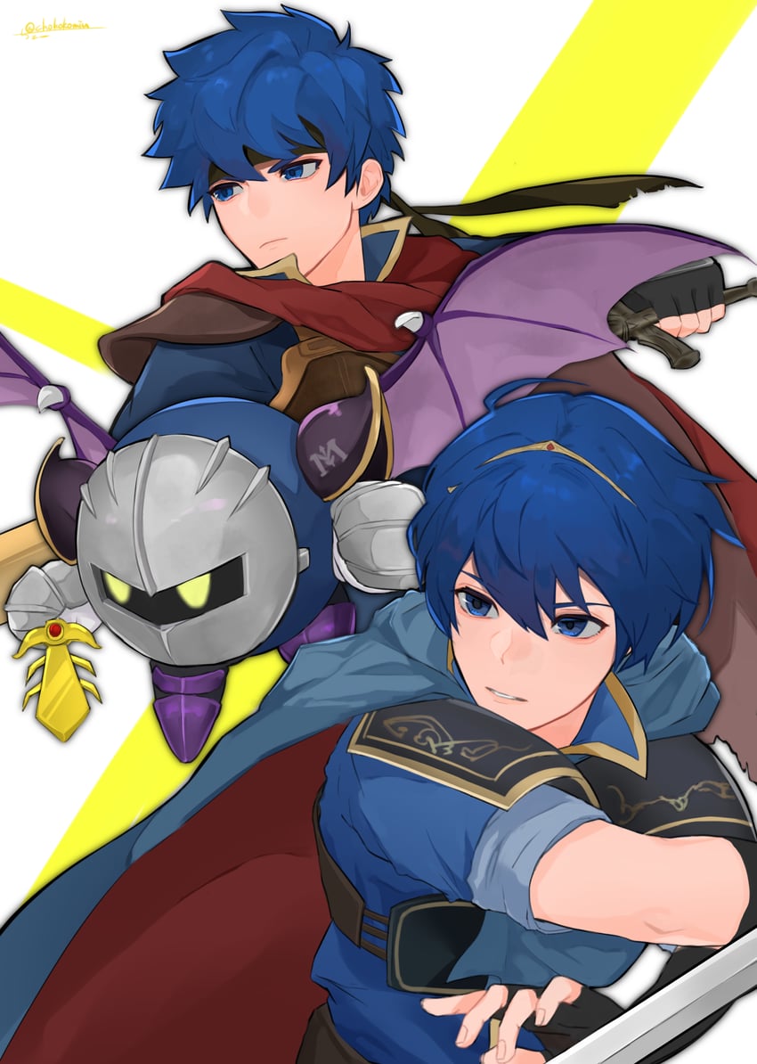 ike, meta knight, and marth (fire emblem and 4 more) drawn by chokokomiu
