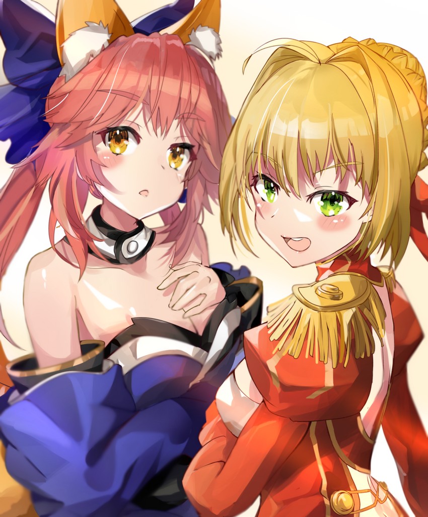 tamamo, nero claudius, and tamamo no mae (fate and 1 more) drawn by same_(sendai623)