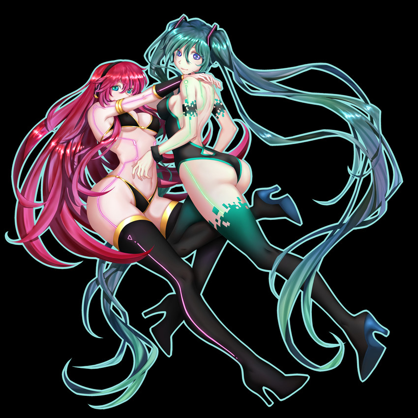 hatsune miku and megurine luka (vocaloid and 1 more) drawn by littlewhite