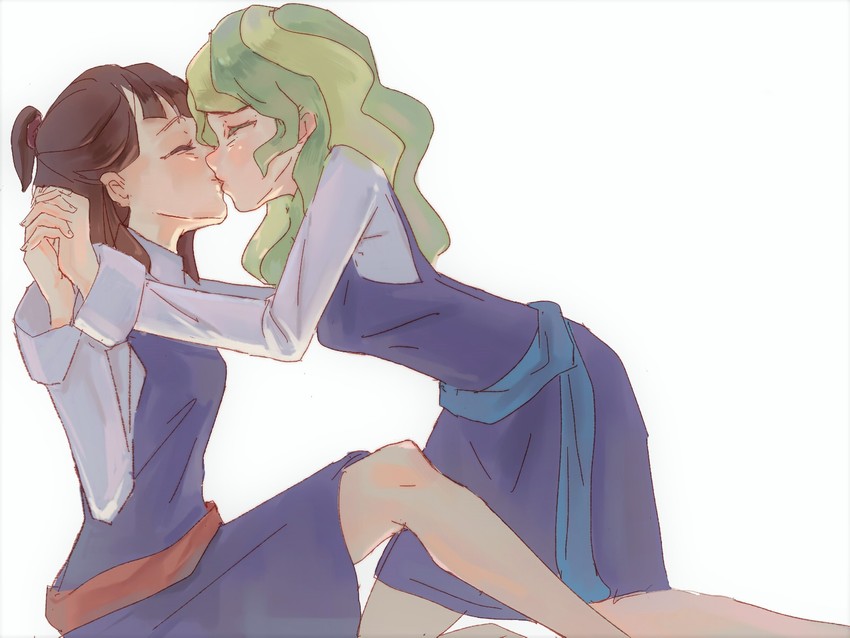 kagari atsuko and diana cavendish (little witch academia) drawn by ashy@
