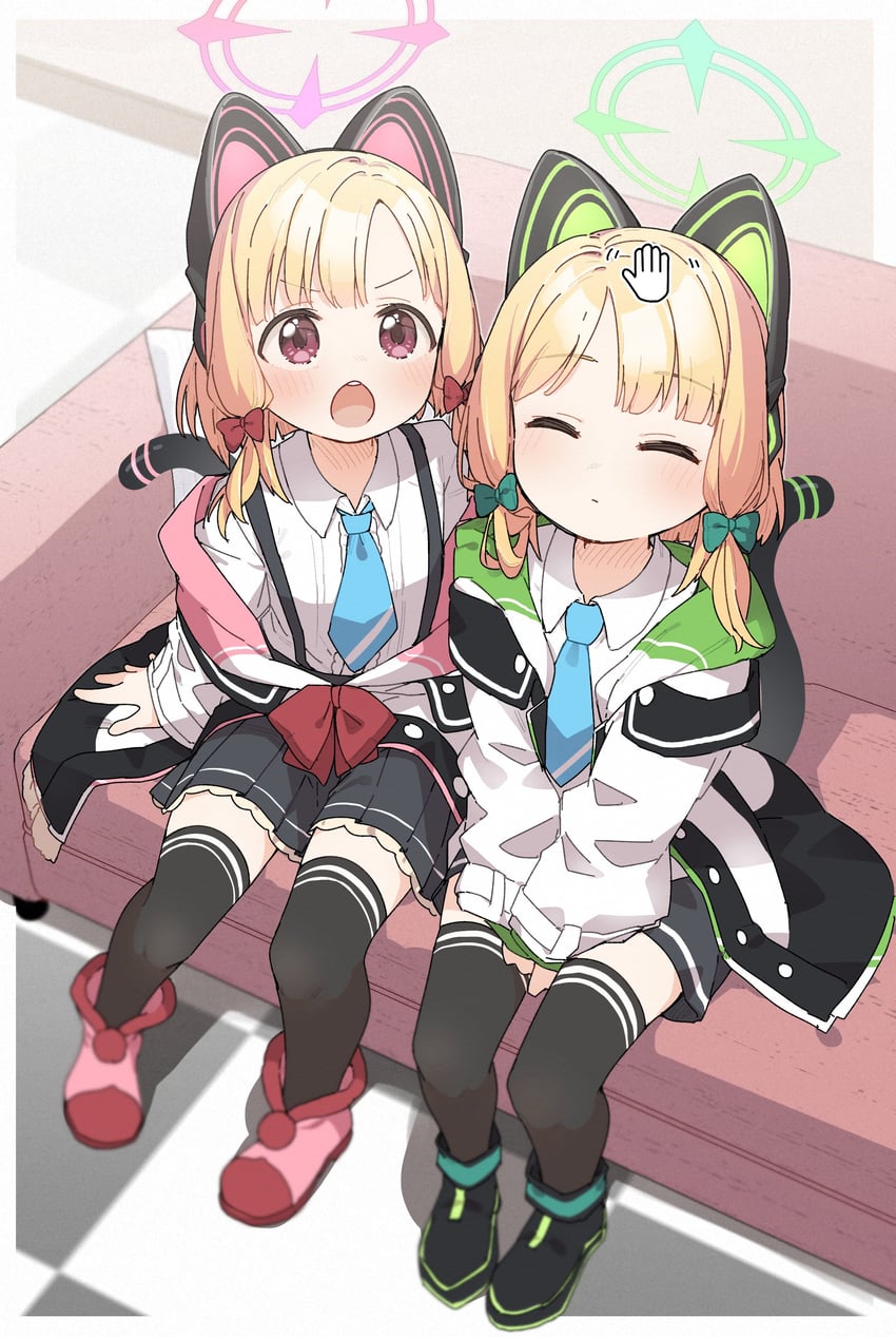momoi and midori (blue archive) drawn by yukie_(kusaka_shi)