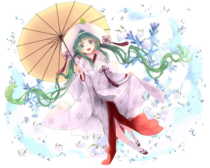 hatsune miku and yuki miku (vocaloid and 1 more) drawn by rozer