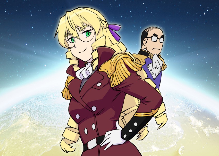 grace auvergne, tondabayashi kenzaburou, lady une, and treize khushrenada (gundam and 2 more) drawn by ueyama_michirou