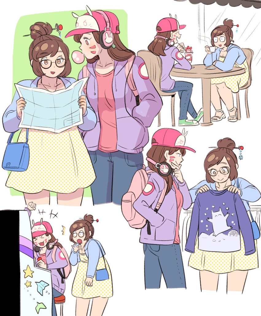 d.va and mei (overwatch and 1 more) drawn by jocheong