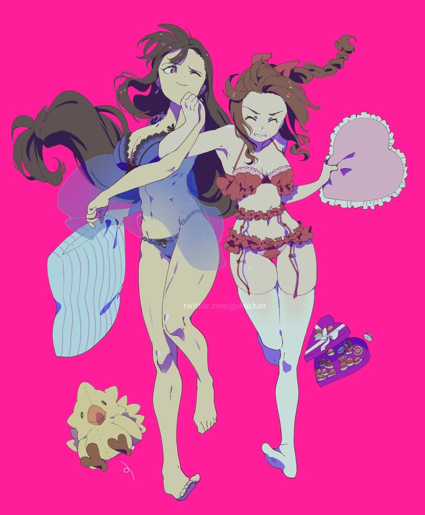 tifa lockhart and aerith gainsborough (final fantasy and 2 more) drawn by goku-chan