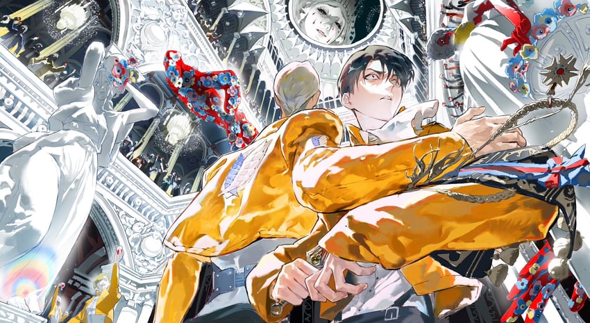 levi and erwin smith (shingeki no kyojin) drawn by dodosuper04