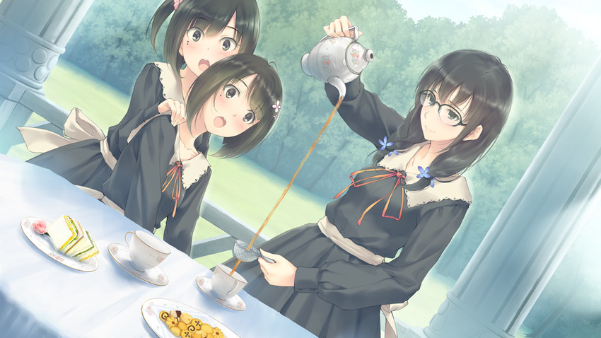 sasaki ichigo, sasaki ringo, and hanabishi rikka (flowers) drawn by sugina_miki