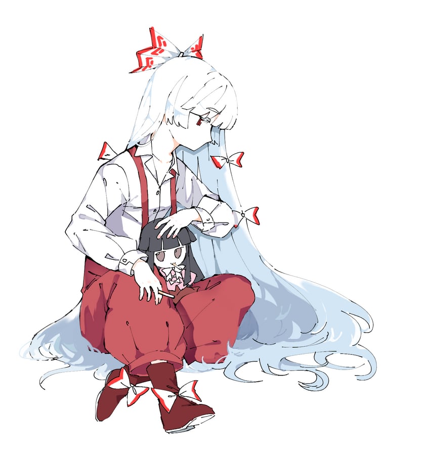 fujiwara no mokou and houraisan kaguya (touhou) drawn by commeowdore