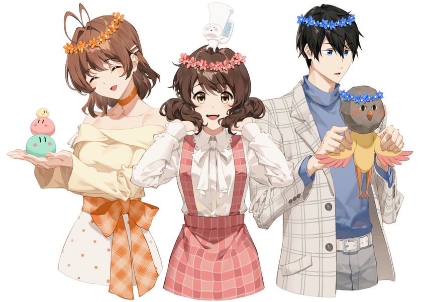 oumae kumiko, furukawa nagisa, nanase haruka, tuba-kun, and iwatobi-chan (hibike! euphonium and 4 more) drawn by cheese_kang