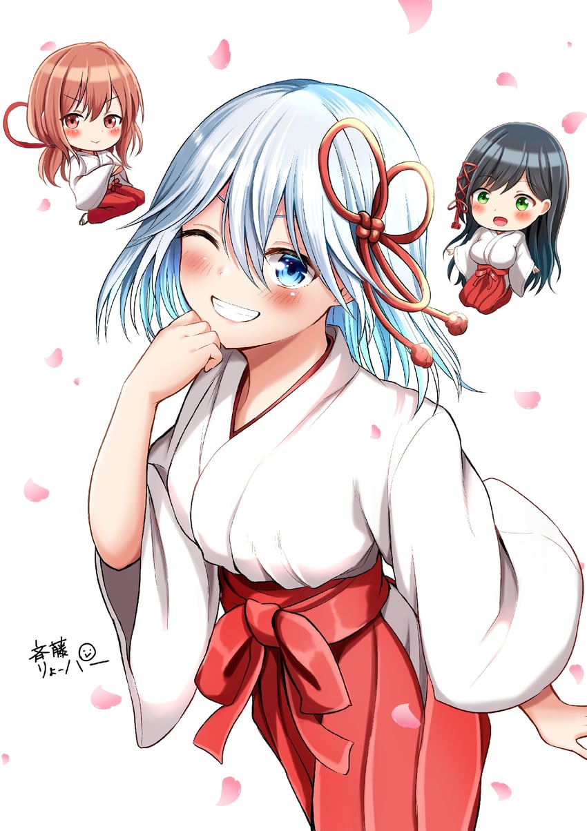 amagami asahi, amagami yae, and amagami yuna (amagami-san chi no enmusubi) drawn by ryopa
