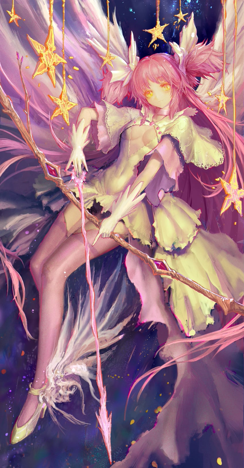 kaname madoka and ultimate madoka (mahou shoujo madoka magica and 1 more) drawn by jinchigou