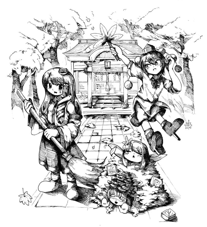 kochiya sanae and shameimaru aya (touhou) drawn by yamame_jinja