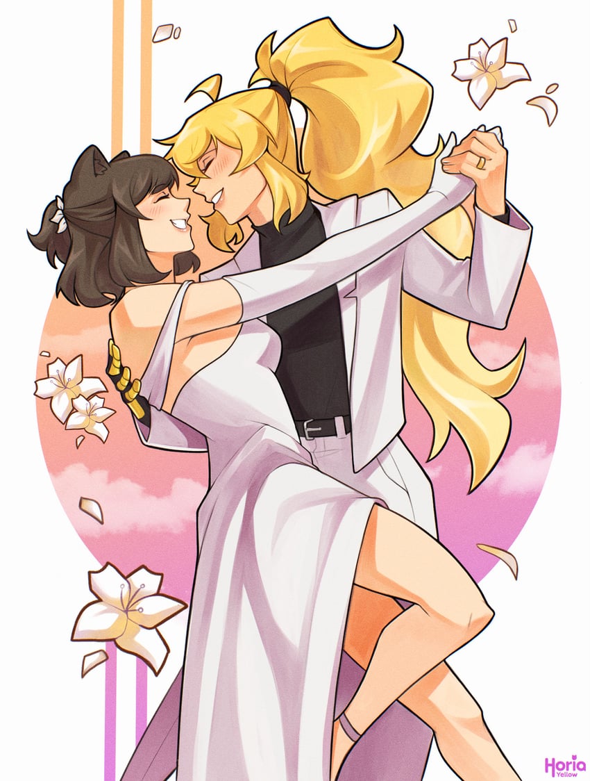 yang xiao long and blake belladonna (rwby) drawn by yellow_nicky