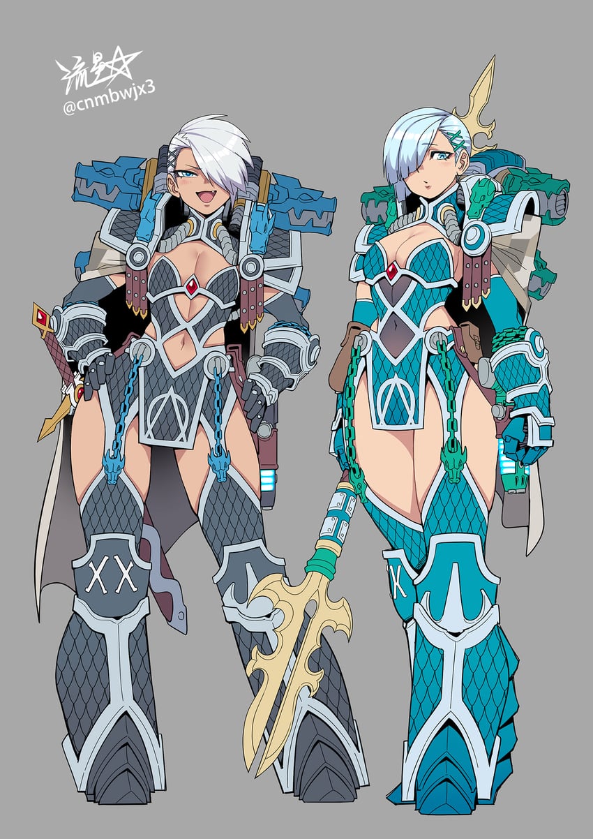 alpharius omegon, alpharius, and omegon (warhammer 40k) drawn by ryuusei_(mark_ii)