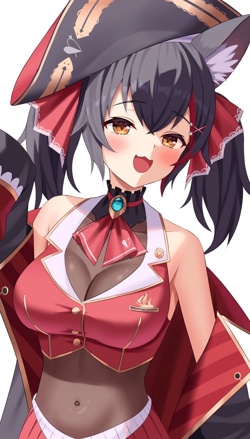 houshou marine and ookami mio (hololive) drawn by kumoru_(kumoru_145)